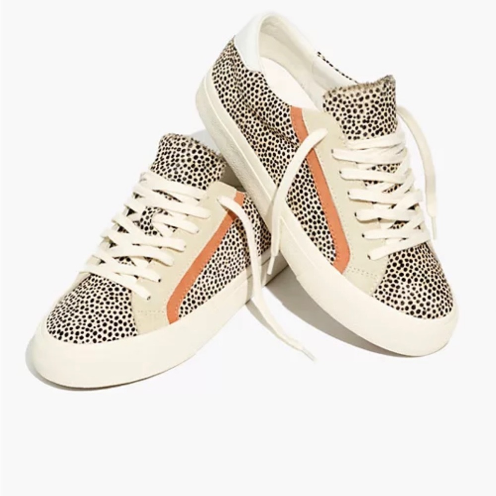 Madewell Sidewalk Low-Top Sneakers in Spotted Calf size 9